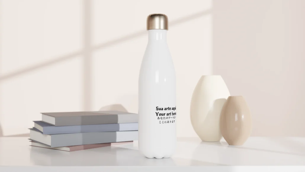 Garrafa de água branca de aço inoxidável de 500ml