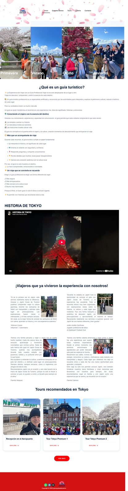 Home do site Japón Guías de Turismo antes da reestruturação